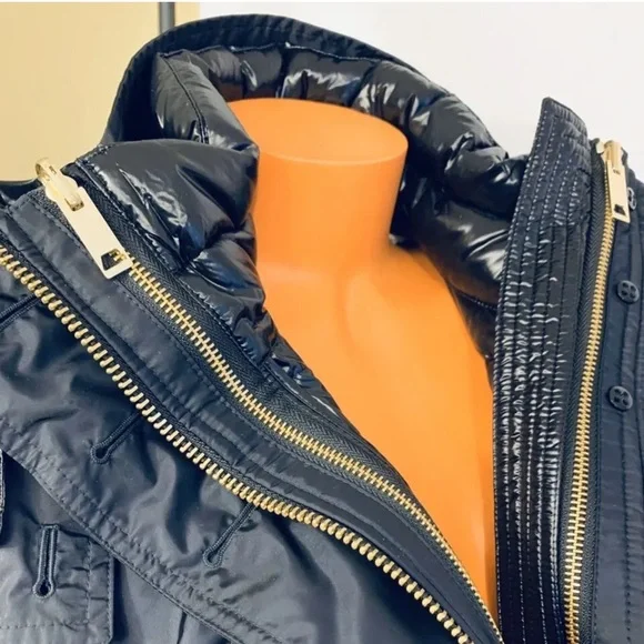 BURBERRY NWT Chevrington Hooded Parka Quilted Puffer Jacket Trench 3 In 1 Sz 12